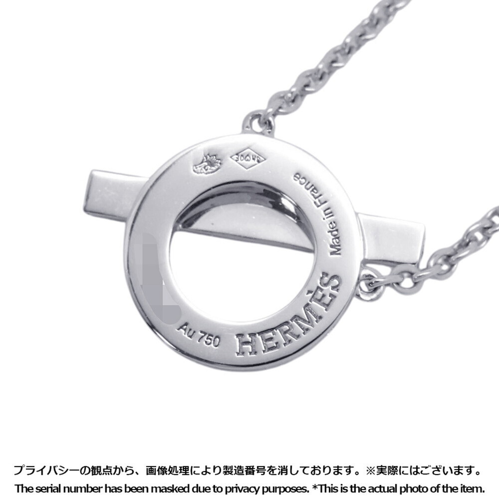 Hermes Finesse Necklace Pendant with 17 Diamonds (0.46ct total) in 18K White ... - Picture 9 of 10